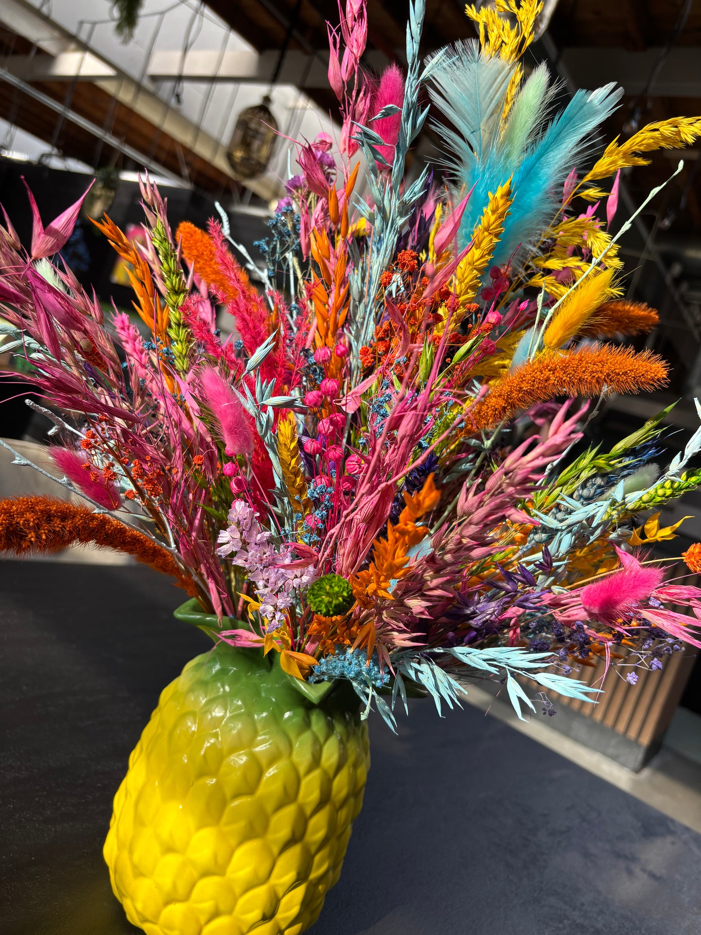 DK ananas vaas & droogbloemen