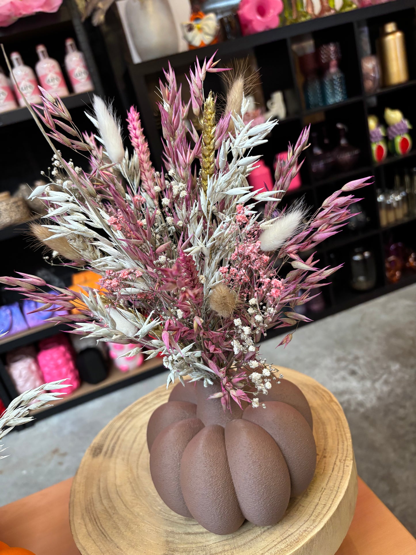 Pompoen vaas & droogbloemen