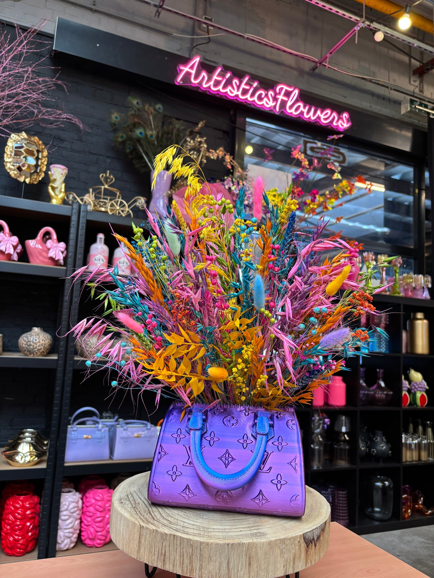 Vase bag City & neon flowers