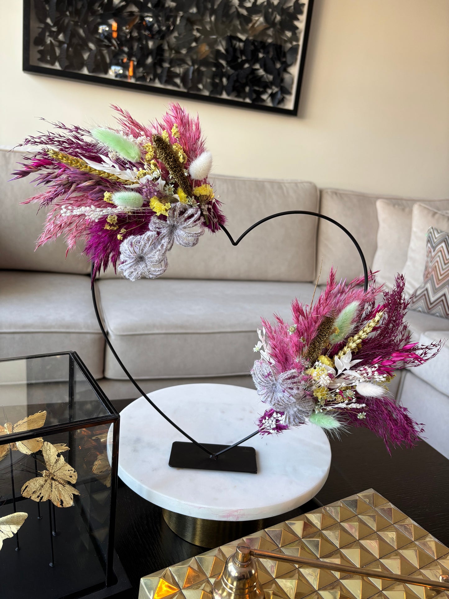 Limited Moederdag droogbloemen hart 30 cm