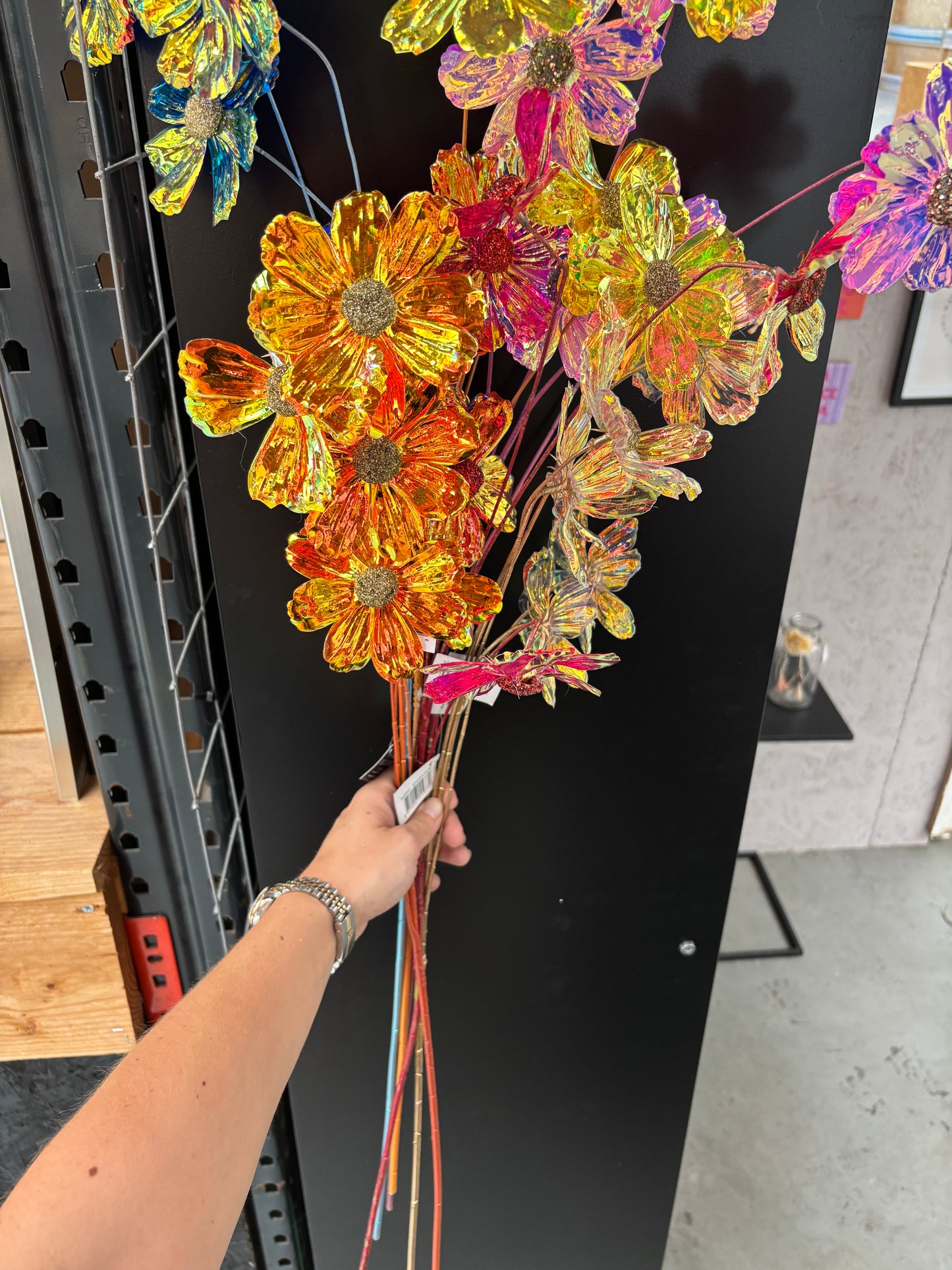 Kunstbloem holografisch 90 cm