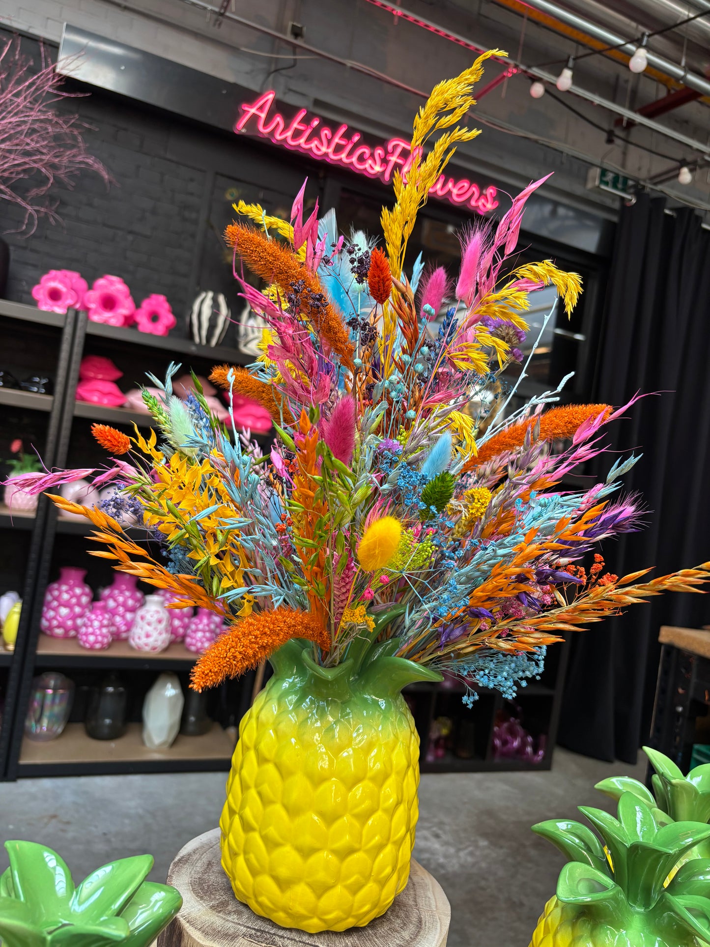 DK ananas vaas & droogbloemen