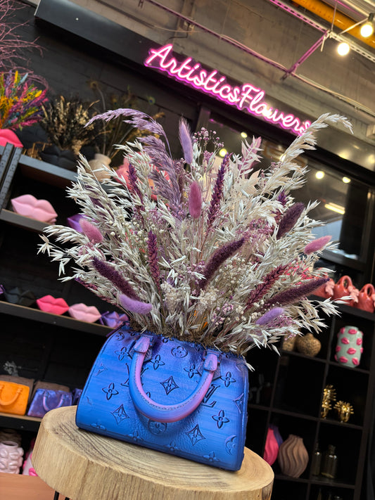 Bag vase neon & Flowers Cloudy