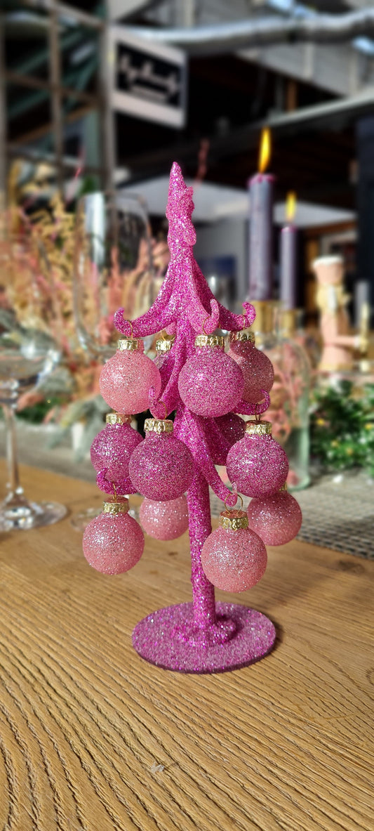 Daan Kromhout kerstboom roze glitters