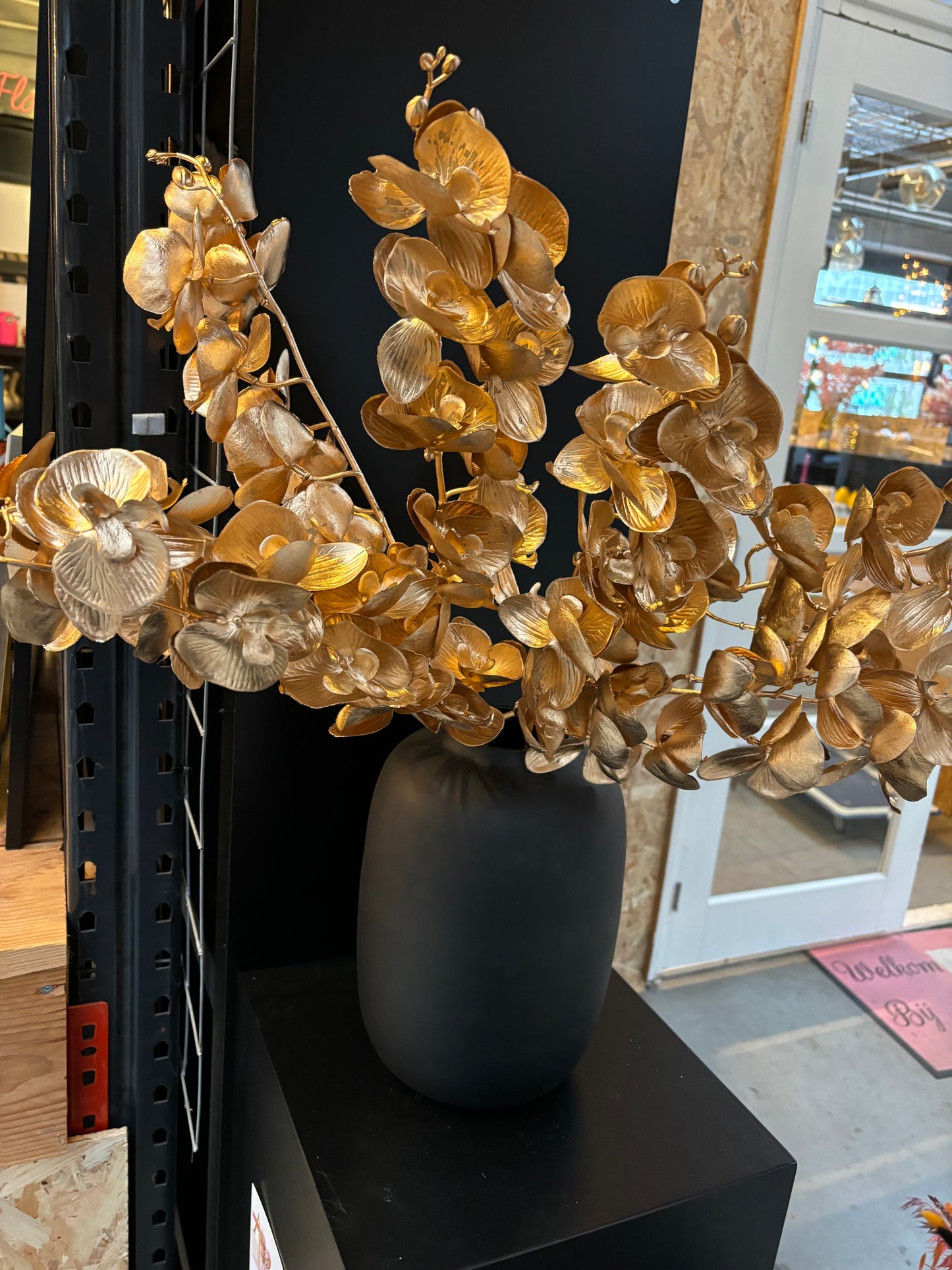 Gouden orchidee kunstbloem