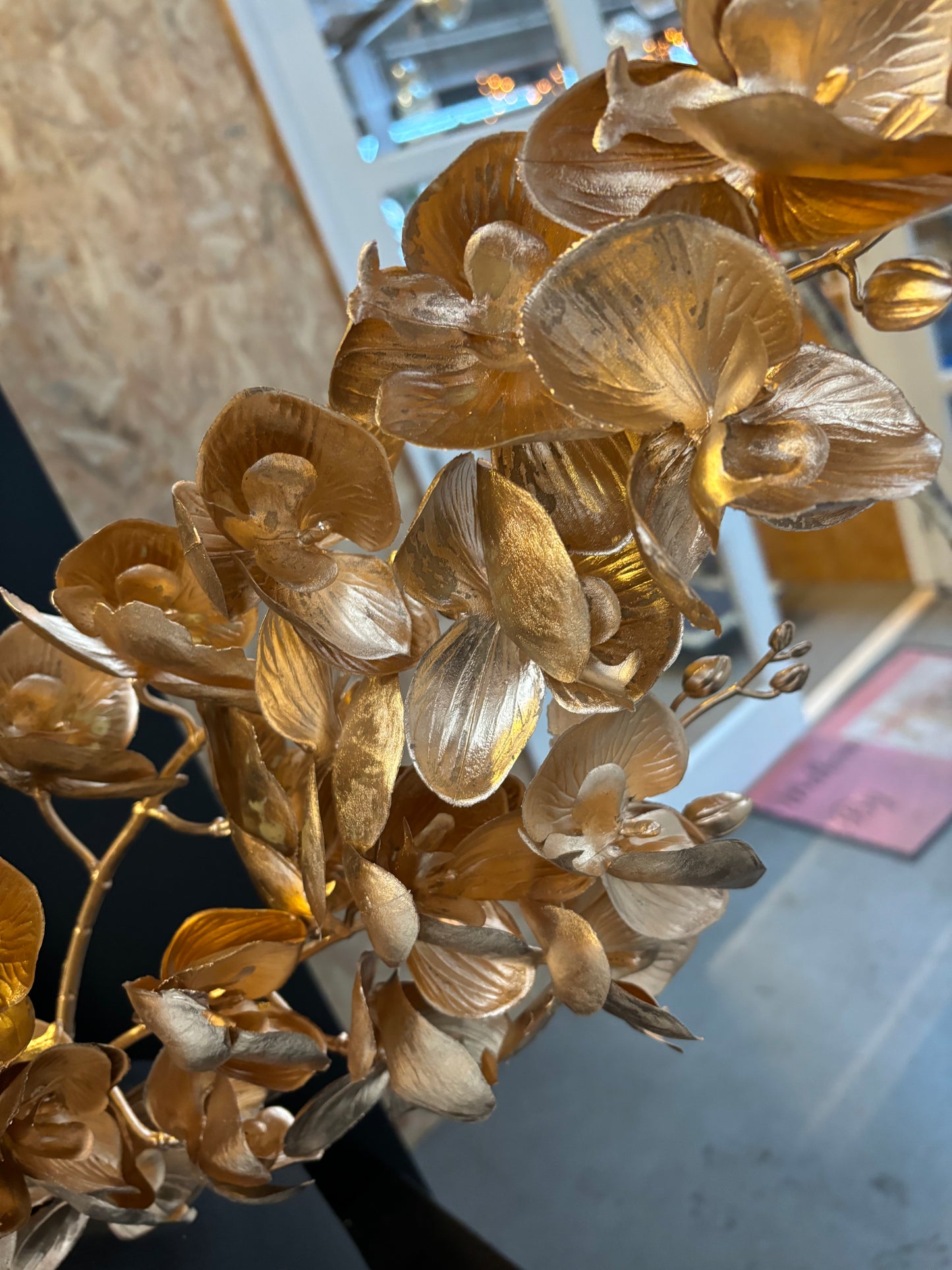 Gouden orchidee kunstbloem