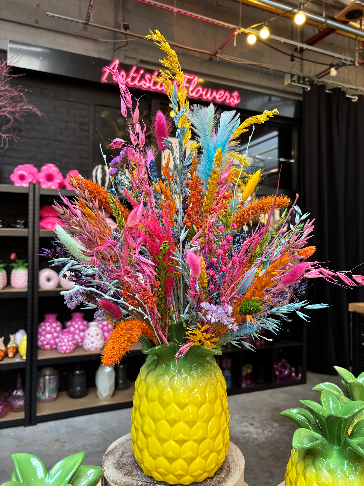 DK ananas vaas & droogbloemen