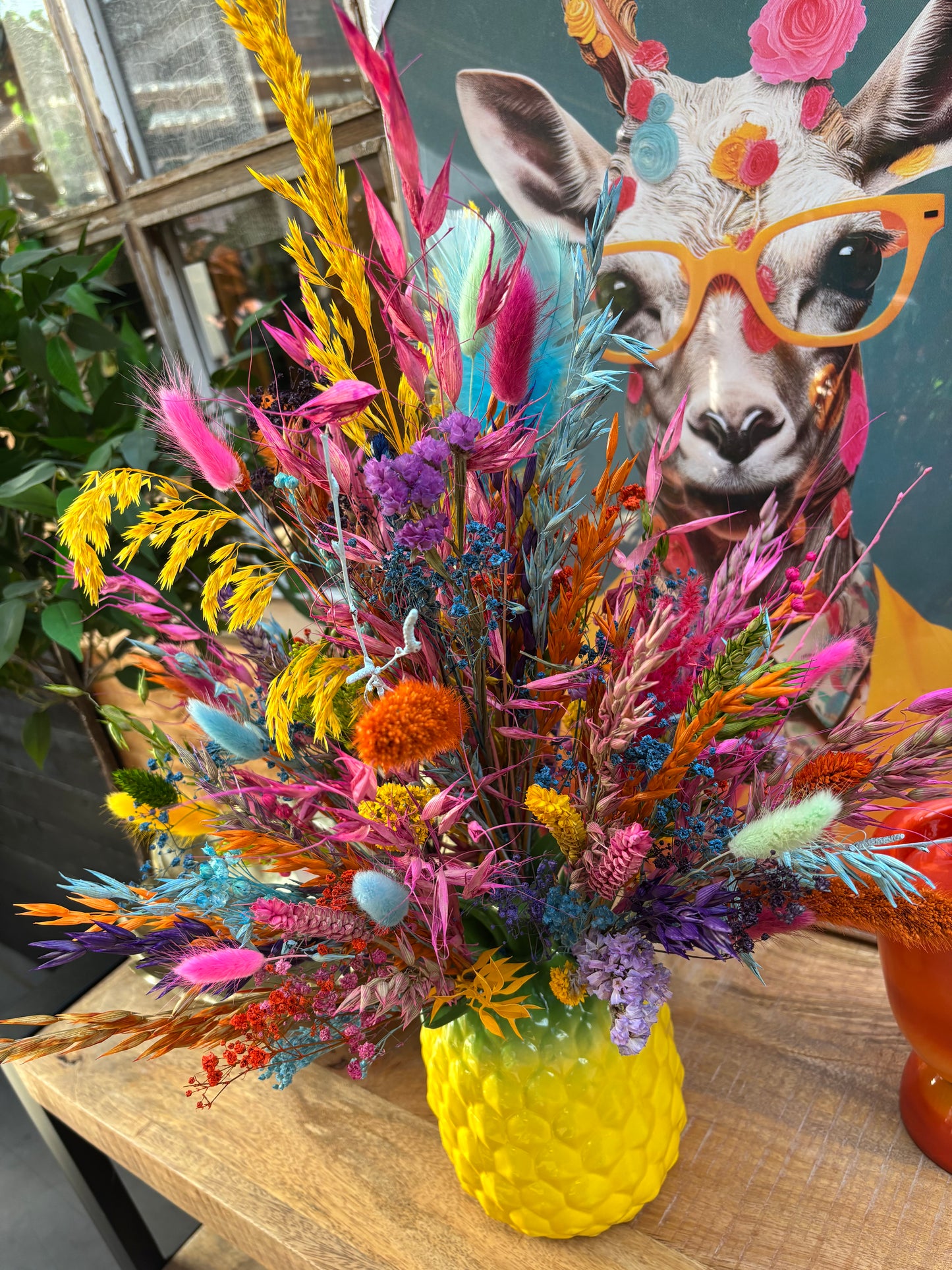 DK ananas vaas & droogbloemen
