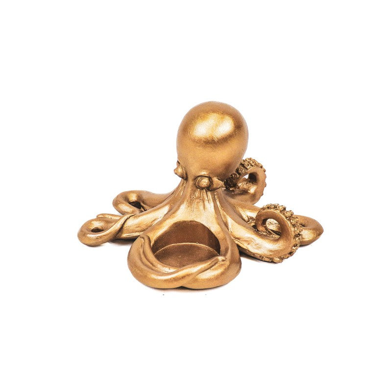 HV Octopus Theelicht houder - Goud - 15,5x15x10,5cm