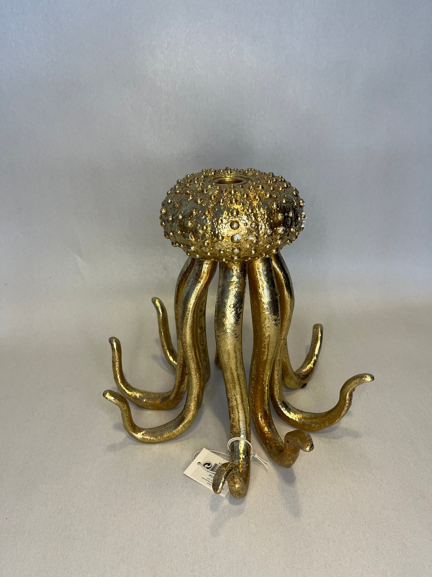 Octopus kandelaar goud groot