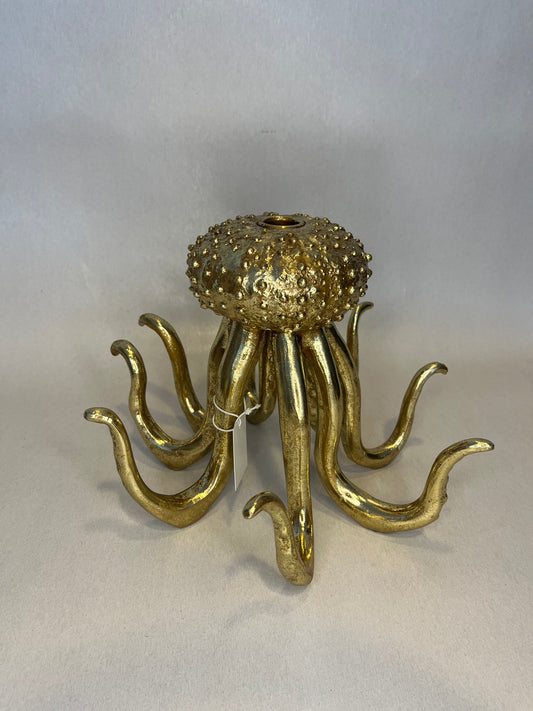 Octopus kandelaar goud klein