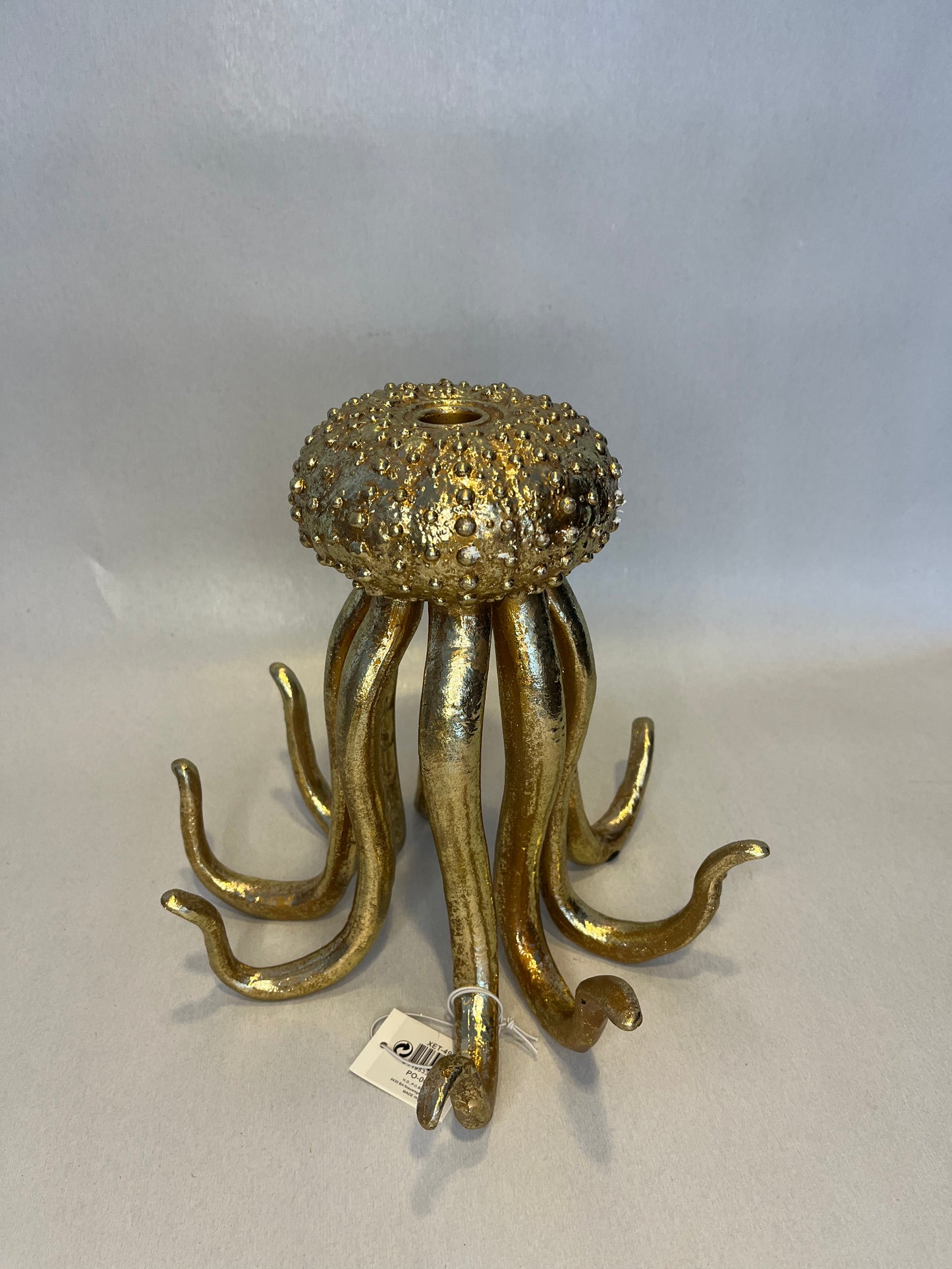 Octopus kandelaar goud groot